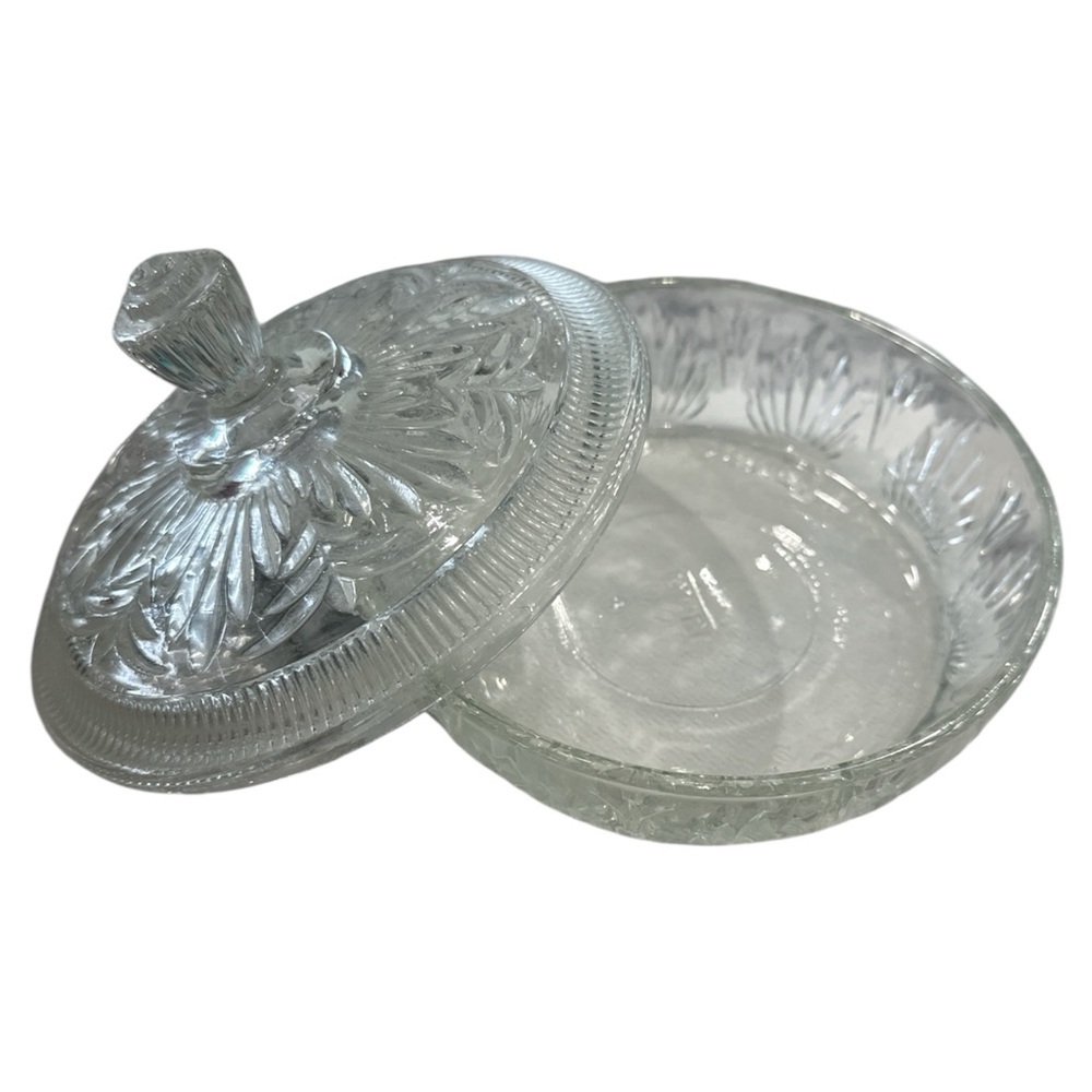 Vintage AVON Crystal Cut Candy Dish & Lid